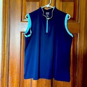 Adidas navy and light blue golf shirt